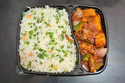 Chilli Paneer + Veg Fried Rice