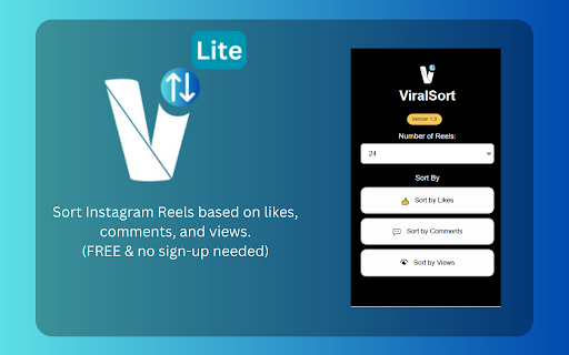 ViralSort Lite - Sort Instagram Reels (Free)