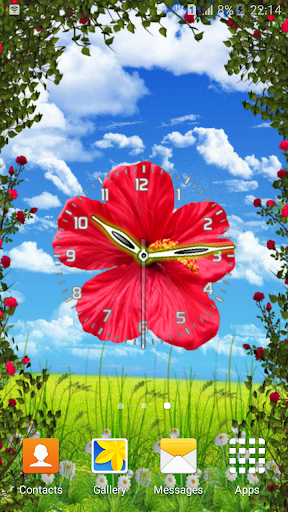 Flower Clock Live Wallpaper