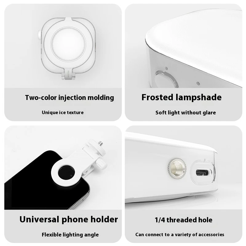 Mobile Phone Magnetic Ice Cube Mini Desktop Fill Light. Provides Perfect Illumination for Photos and Videos. Portable an