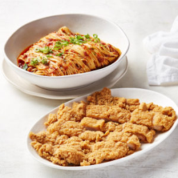 Crumbed Chicken Fillet with Spicy Sauce