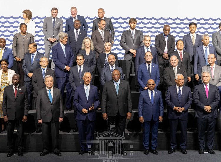 President Uhuru Kenyatta among other top officials in Lisbon for the 2022 UN Ocean Conference June 27, 2022.