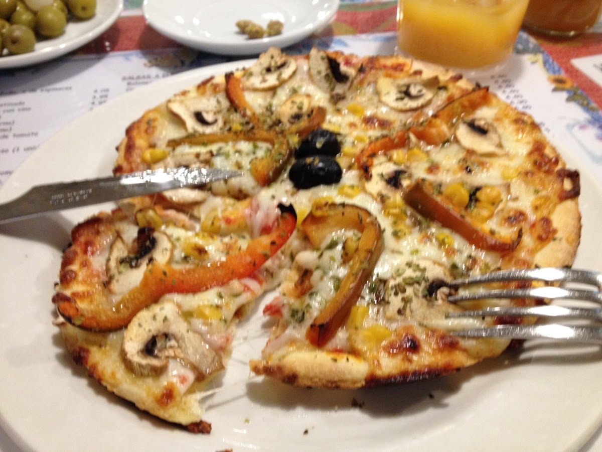 Delicious veggie gluten free pizza