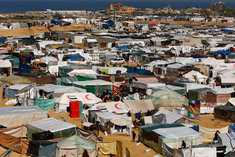 Displaced Palestinians in Rafah, the southern Gaza Strip, February 8 2024. Picture: IBRAHEEM ABU MUSTAFA/REUTERS