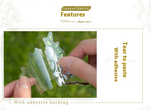 Title 3, Leaves Theme Hand Account DIY Decorative Sticke...