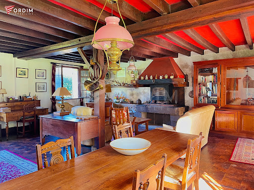Salle à manger avec cheminée en pierre - vente Maison de luxe à Saint-Fargeau, 7 pièces, 5 chambres