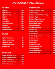 The Red Chilli Chinese menu 2