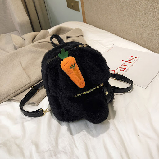 Title 2, Childrens Backpack Net Red Rabbit Ear Plush Bag