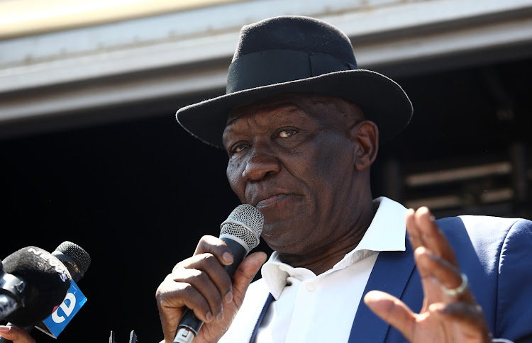 Minister Bheki Cele addresses the community of Westbury after a clash with the police on Monday resulting in people being arrested.