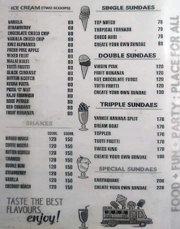 Amrit Ice Cream Parlour menu 