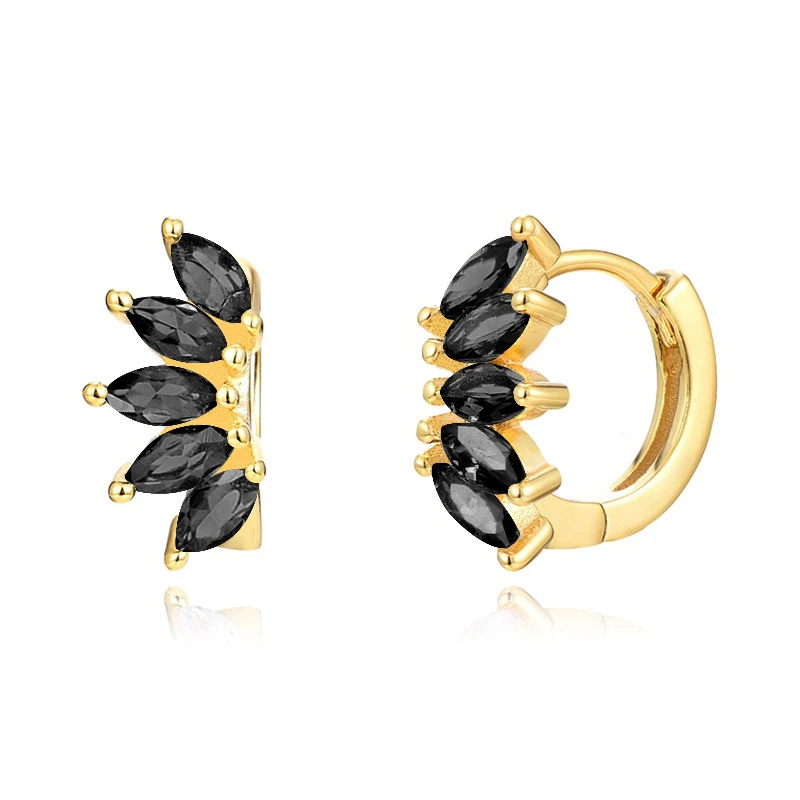 Brincos com zircônia colorida estilo Ins, pedra olho de cavalo simétrica, para combinar com tudo. Adicione brilho e elegância ao seu visual.