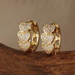 E1670 Gold White Diamond 2PCs