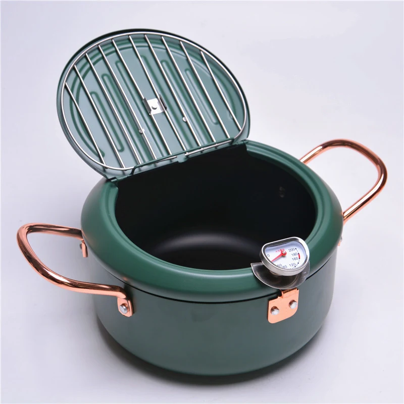 Household Tempura Deep Frying Pan With Thermometer Precise temperature control for perfect tempura. Easy to use, achievi