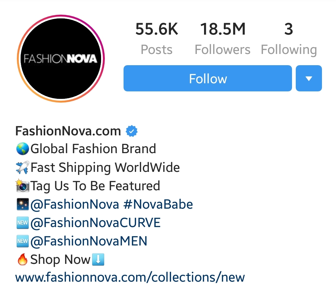 Fashion Nova repost hashtag