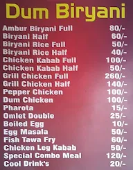 Ambur Dum Biriyani menu 1