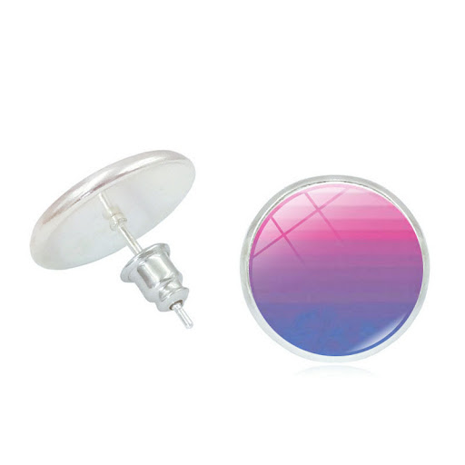 Title 18, Rainbow Color Time Stone Stud Earrings for Wome...