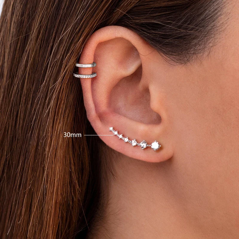 Title 2, Clous doreilles en argent sterling S925 avec 7...
