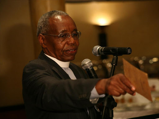 Reverend Timothy Njoya during celebrations to mark his 71st birthday at a Nairobi hotel, 2012. /FILE