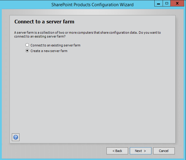 SharePoint 2016 Configuration Wizard - connect to a server farm