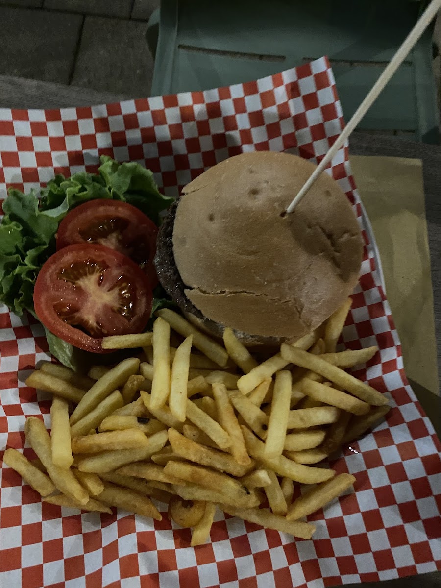 Glutenvrije hamburger met friet