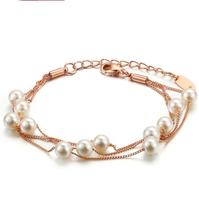 La fiesta de oro del collar de la pulsera de perlas para mujeres, fiesta de regalo