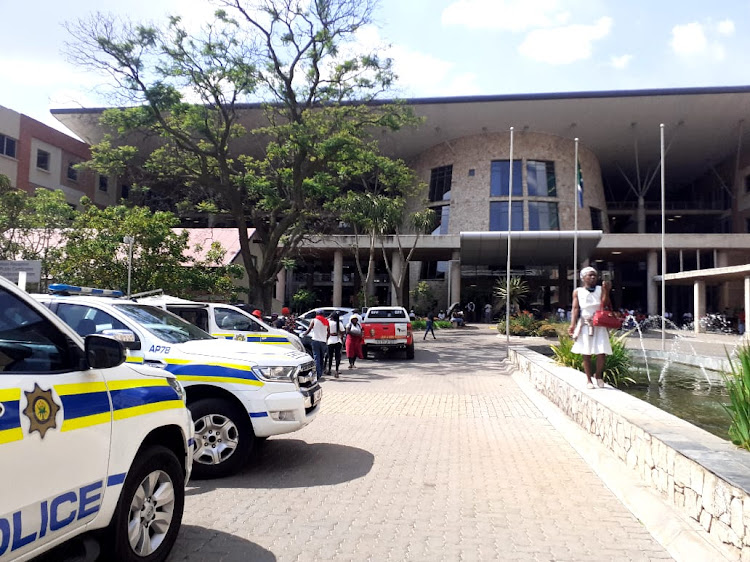 There was a heavy police presence at the basic education department offices in Tshwane on Monday as parents protested over school placements.