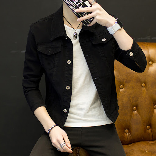 Title 5, Mens Denim Jacket Spring and Autumn Korean Sty...