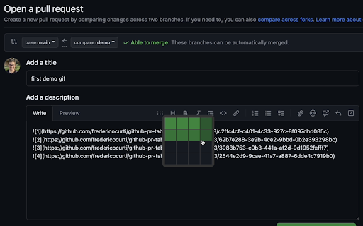 Github PR Tables