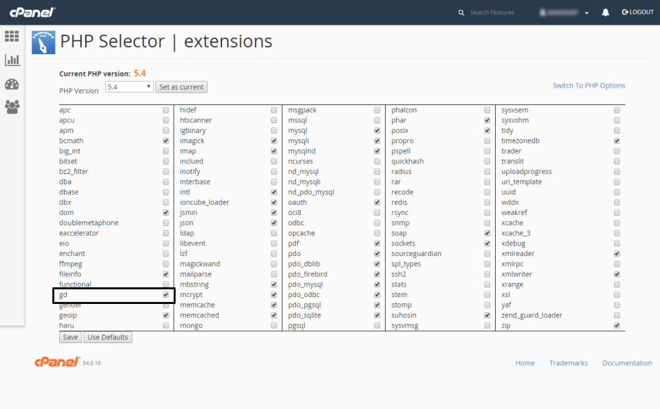 D:cPanel PHP Selector extensions.png