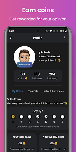 Screenshot Opino - Social App for Polls