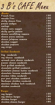 3B's Cafe menu 1