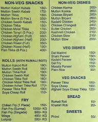 Qureshi Kabab menu 1