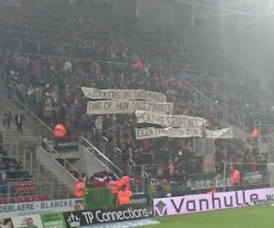 Supporters Essevee hekelen tegen AA Gent de fans van Club Brugge én politie met duidelijke boodschap