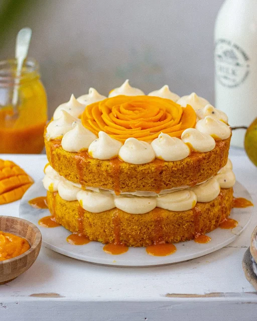 Mango Engagement Cake