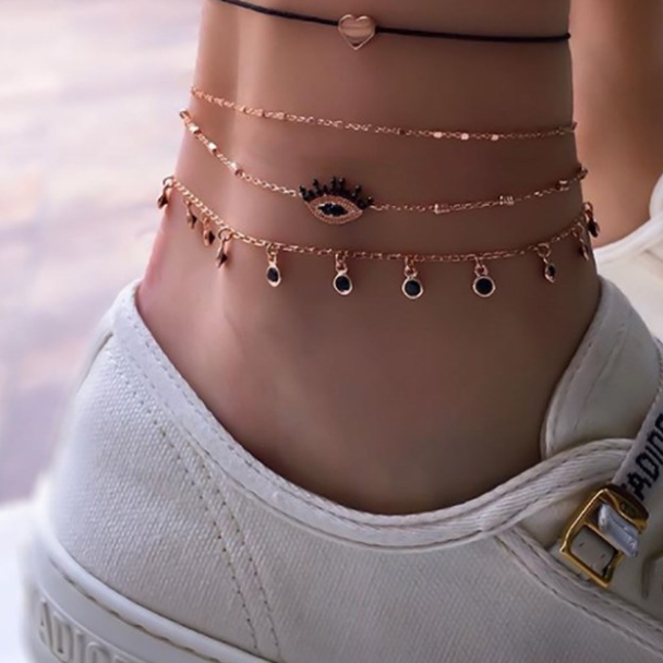 Tassel Black Diamond Summer Love Anklet