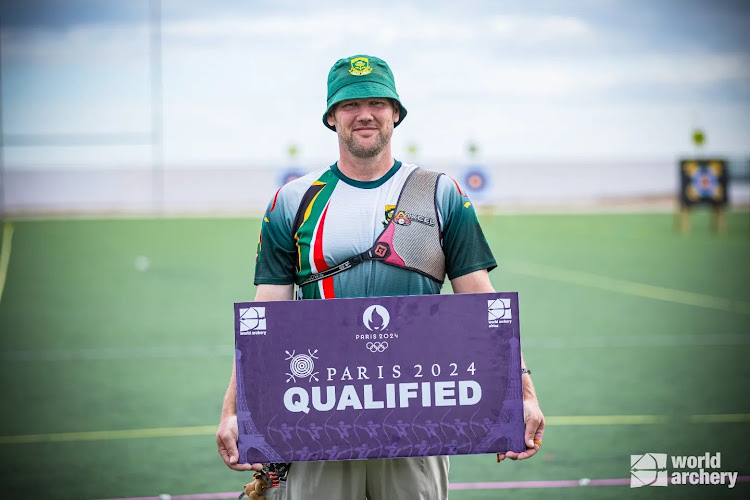 A chuffed Werner Potgieter has booked his ticket to the Paris Olympics. Picture: WORLD ARCHERY