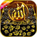 Cover Image of ダウンロード Gold Allah 3D Gravity Keyboard Theme 1.0 APK