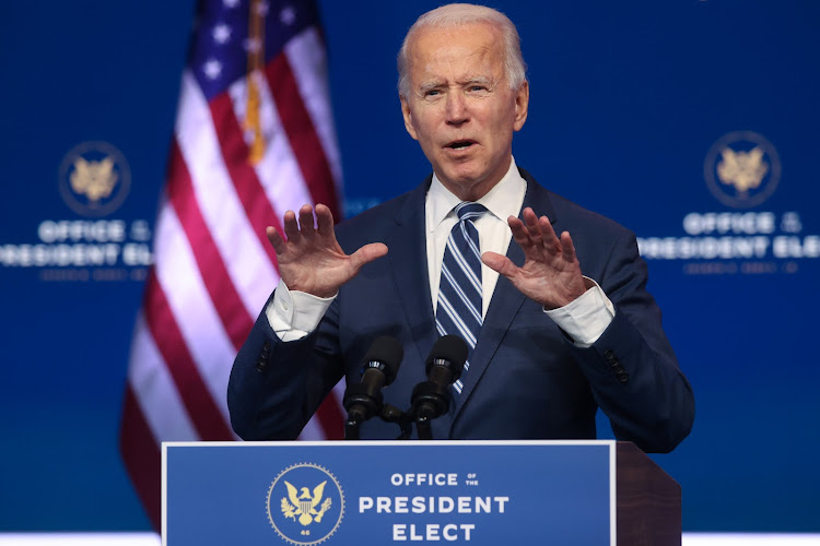 U.S. President-elect Joe Biden speaks about health care and the Affordable Care Act (Obamacare) during a brief news conference at the theater serving as his transition headquarters in Wilmington, Delaware, U.S. November 10, 2020. REUTERS/Jonathan Ernst