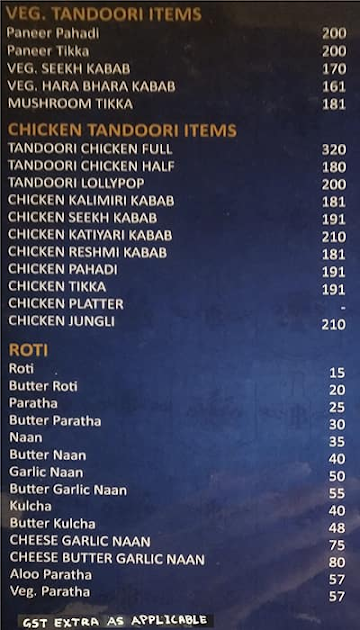 Sanjay Bar and Restaurant menu 