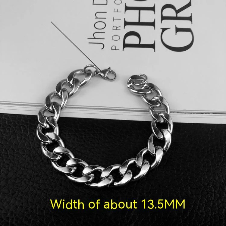 Domineering Pulsera Hip Hop para Hombre Acero Titanio Estilo Retro Artístico Elegancia Duradera Diseño Audaz y Llamativo