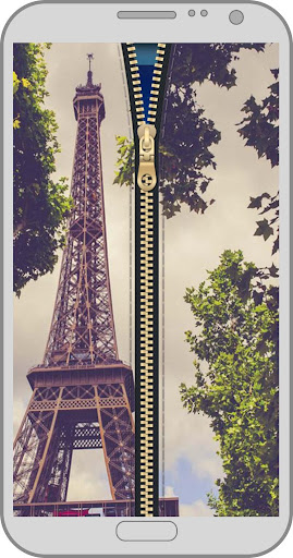 Paris zipper lock screen