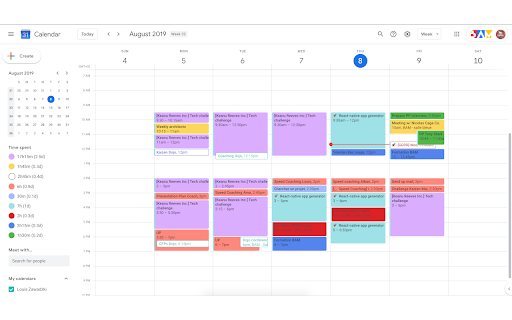 Google Calendar Time Spent