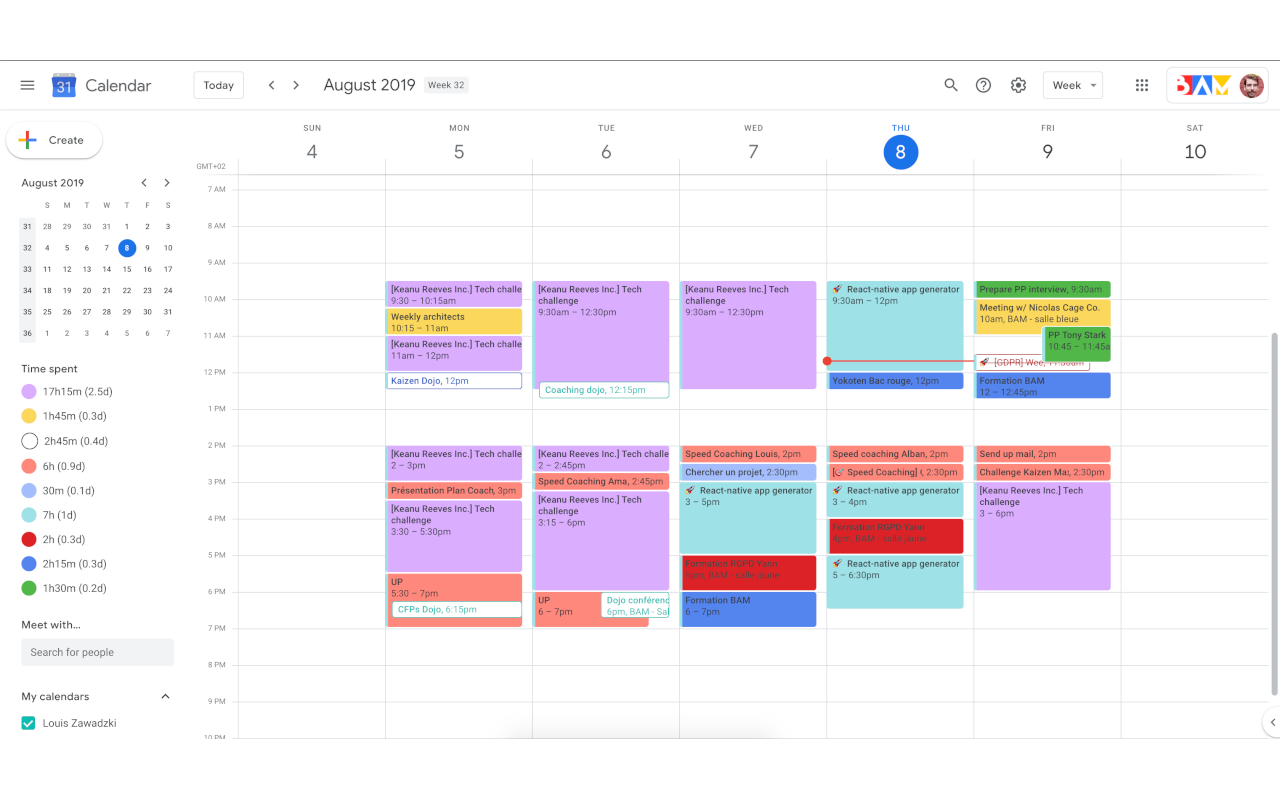 Google Calendar Time Spent Preview image 0