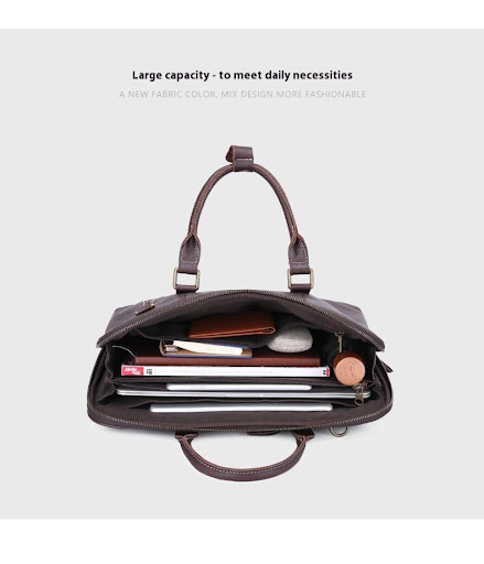 Title 6, Mens Leather Handbag Briefcase Shoulder Crossb...
