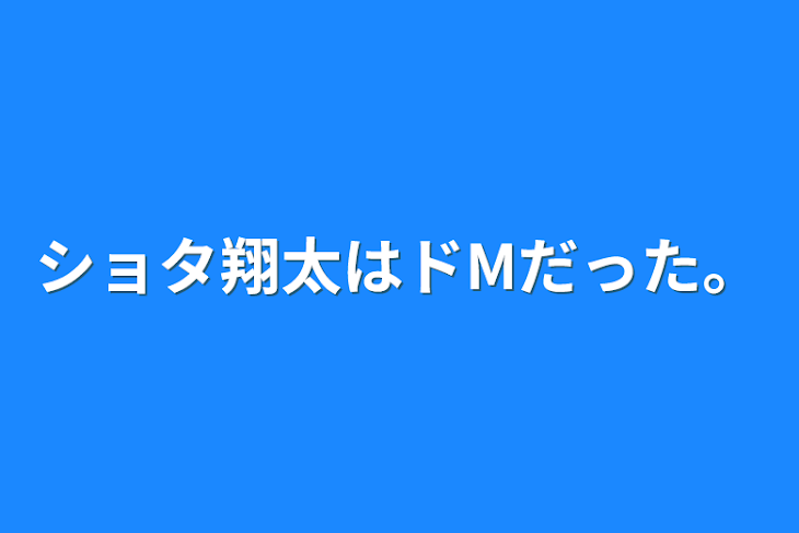 「ショタ翔太はドMだった。」のメインビジュアル