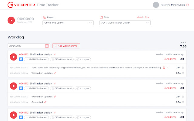 Jira Time Tracker chrome extension