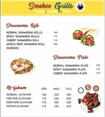 Smokee Grills menu 