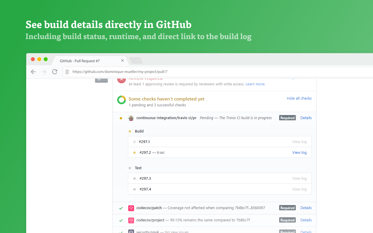 GitHub & Travis CI - Enhanced Status Preview image 4