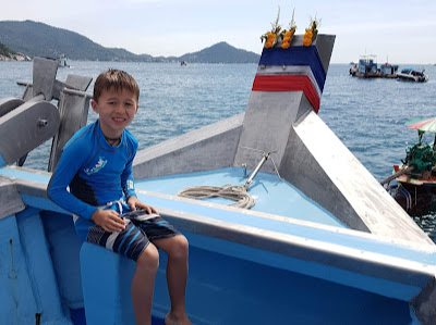 Enjoy the view from the big boat while cruising around Koh Tao