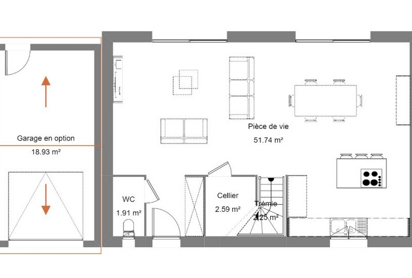  Vente Terrain + Maison - Terrain : 1 088m² - Maison : 109m² à La Motte (83920) 